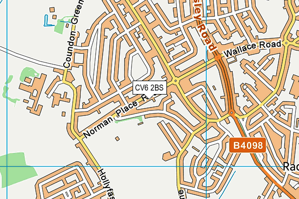 CV6 2BS map - OS VectorMap District (Ordnance Survey)