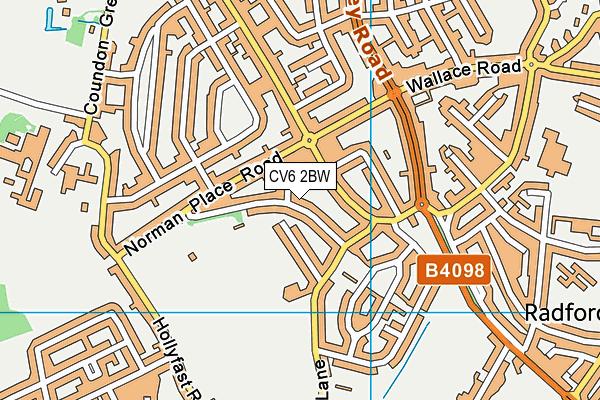 CV6 2BW map - OS VectorMap District (Ordnance Survey)