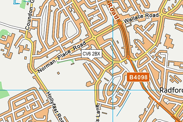 CV6 2BX map - OS VectorMap District (Ordnance Survey)