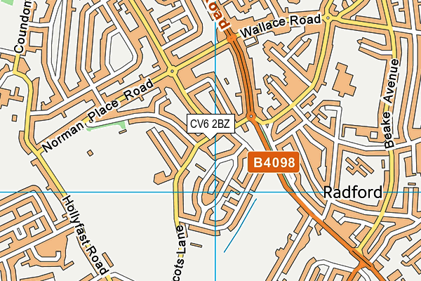 CV6 2BZ map - OS VectorMap District (Ordnance Survey)