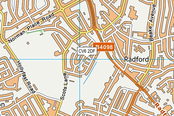 CV6 2DF map - OS VectorMap District (Ordnance Survey)