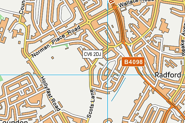 CV6 2DJ map - OS VectorMap District (Ordnance Survey)