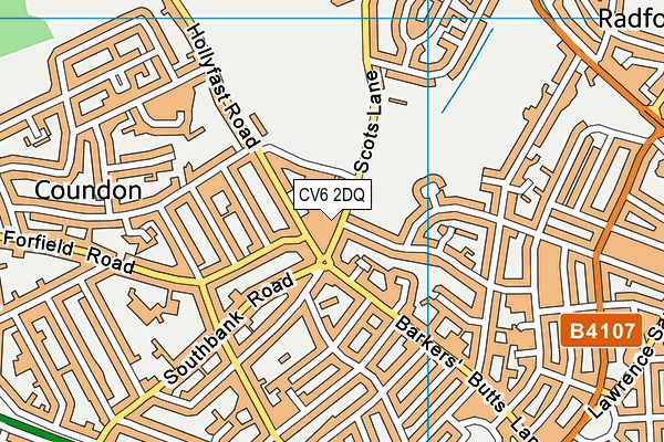 CV6 2DQ map - OS VectorMap District (Ordnance Survey)