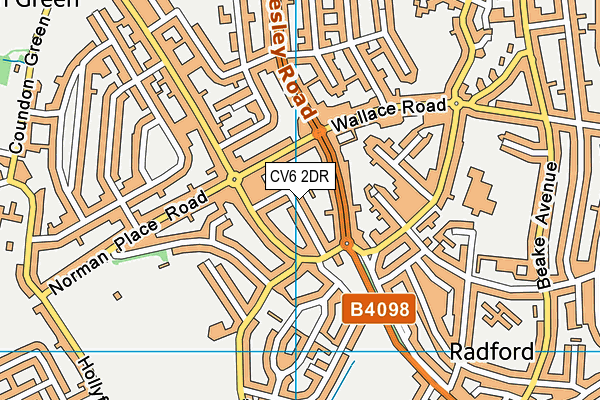 CV6 2DR map - OS VectorMap District (Ordnance Survey)