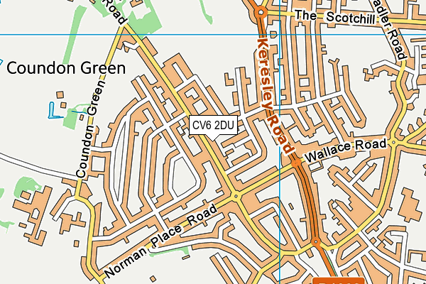 CV6 2DU map - OS VectorMap District (Ordnance Survey)