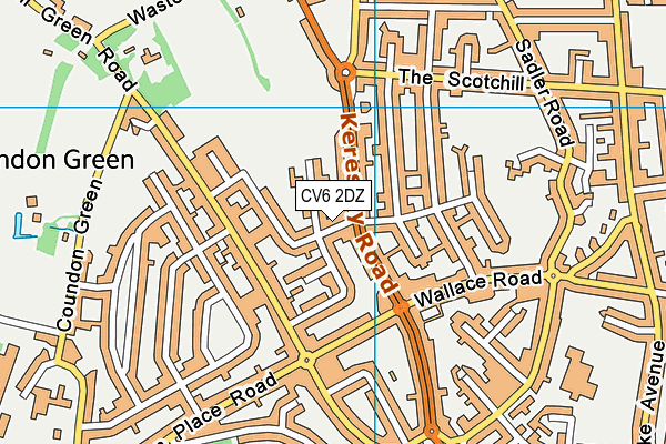 CV6 2DZ map - OS VectorMap District (Ordnance Survey)