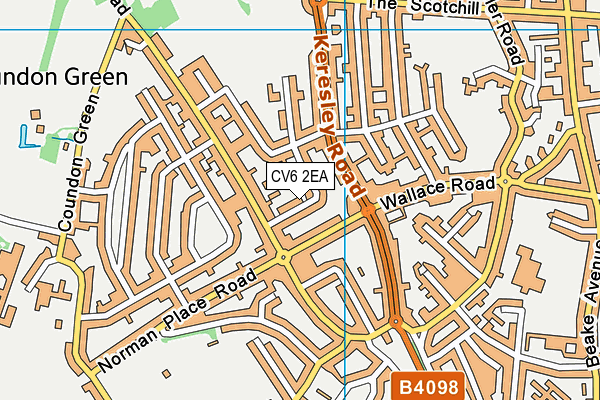 CV6 2EA map - OS VectorMap District (Ordnance Survey)