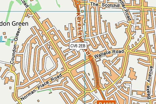 CV6 2EB map - OS VectorMap District (Ordnance Survey)