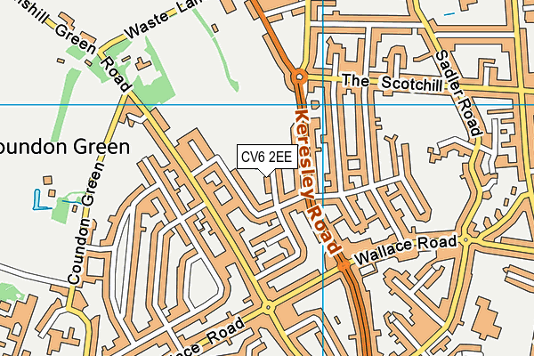 CV6 2EE map - OS VectorMap District (Ordnance Survey)