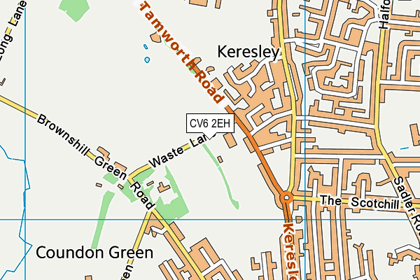 CV6 2EH map - OS VectorMap District (Ordnance Survey)