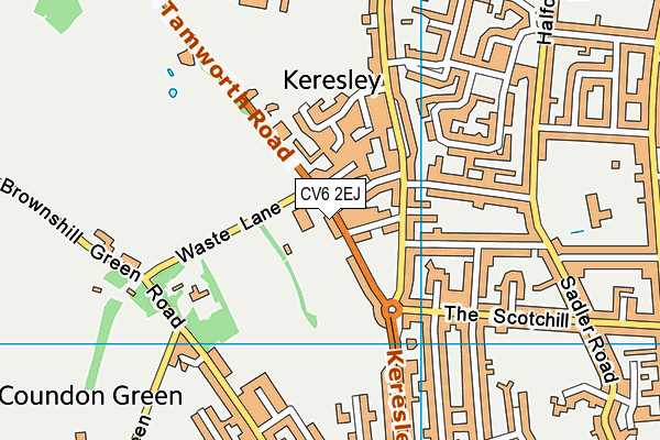 CV6 2EJ map - OS VectorMap District (Ordnance Survey)