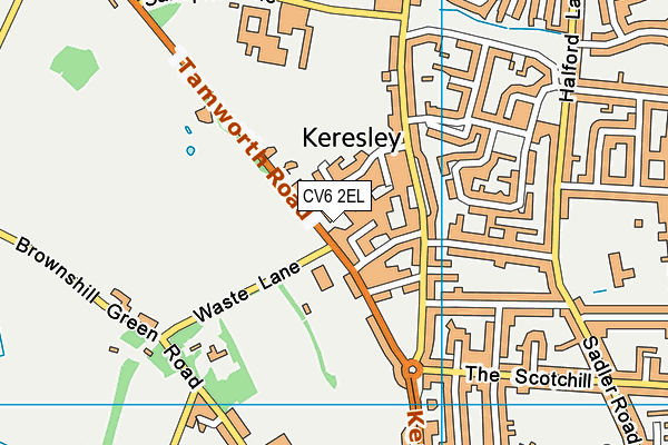 CV6 2EL map - OS VectorMap District (Ordnance Survey)