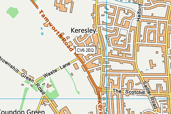 CV6 2EQ map - OS VectorMap District (Ordnance Survey)