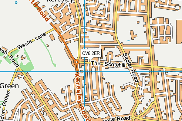 CV6 2ER map - OS VectorMap District (Ordnance Survey)