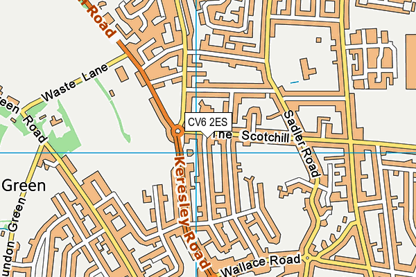 CV6 2ES map - OS VectorMap District (Ordnance Survey)