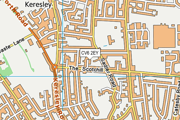 CV6 2EY map - OS VectorMap District (Ordnance Survey)