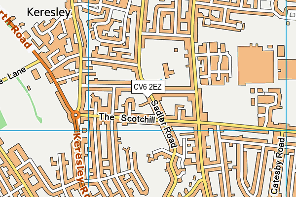 CV6 2EZ map - OS VectorMap District (Ordnance Survey)