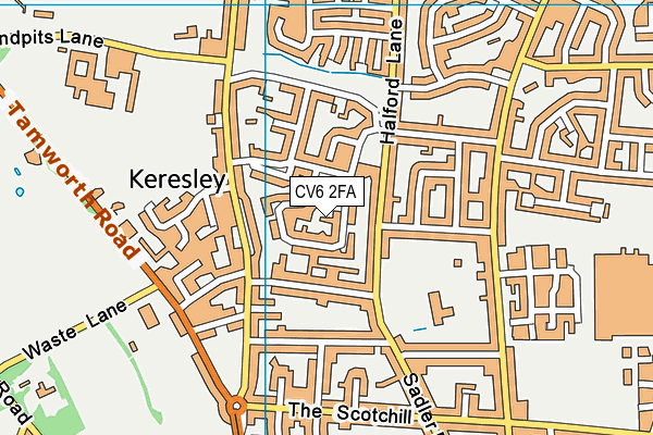 CV6 2FA map - OS VectorMap District (Ordnance Survey)