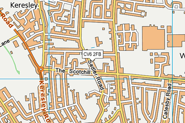 CV6 2FB map - OS VectorMap District (Ordnance Survey)