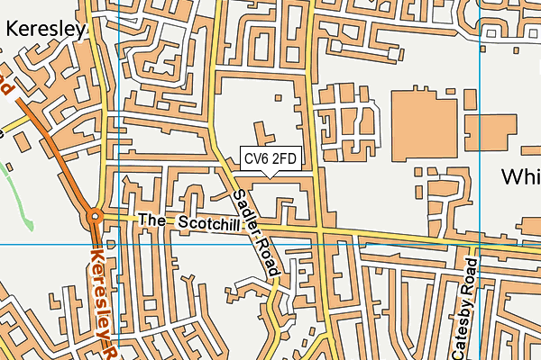 CV6 2FD map - OS VectorMap District (Ordnance Survey)