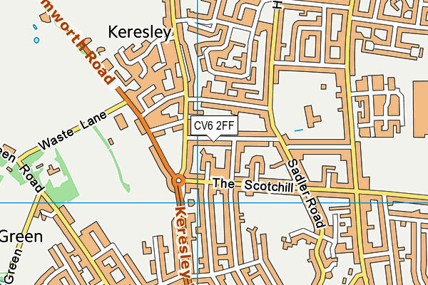 CV6 2FF map - OS VectorMap District (Ordnance Survey)