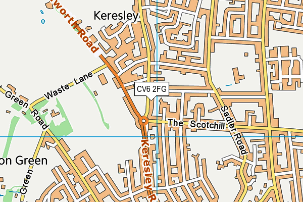 CV6 2FG map - OS VectorMap District (Ordnance Survey)