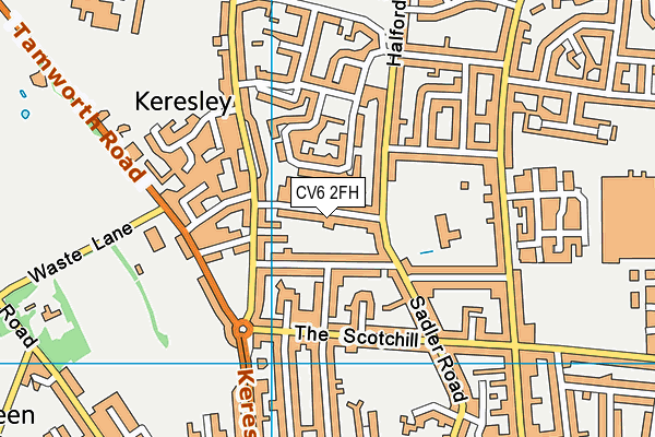 CV6 2FH map - OS VectorMap District (Ordnance Survey)