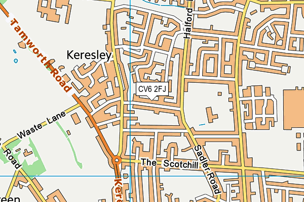 CV6 2FJ map - OS VectorMap District (Ordnance Survey)