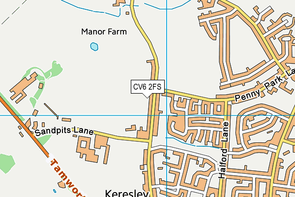 CV6 2FS map - OS VectorMap District (Ordnance Survey)