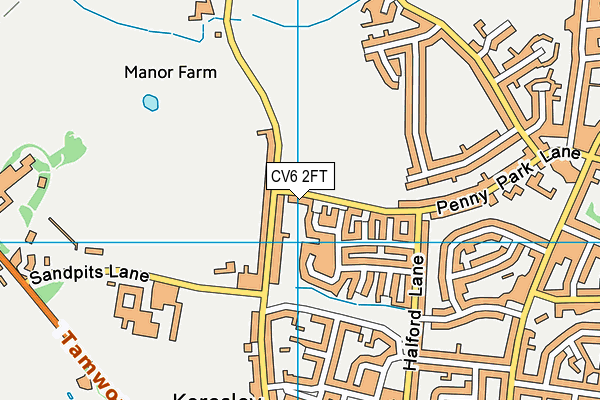 CV6 2FT map - OS VectorMap District (Ordnance Survey)