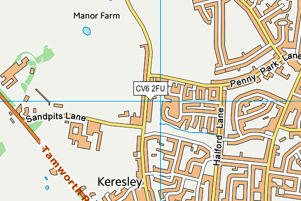 CV6 2FU map - OS VectorMap District (Ordnance Survey)