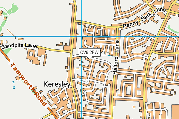 CV6 2FW map - OS VectorMap District (Ordnance Survey)