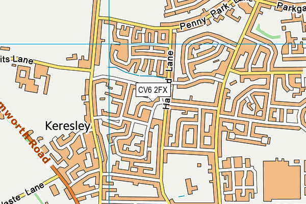 CV6 2FX map - OS VectorMap District (Ordnance Survey)