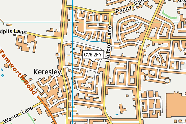 CV6 2FY map - OS VectorMap District (Ordnance Survey)