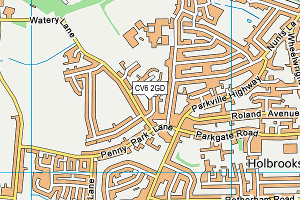 CV6 2GD map - OS VectorMap District (Ordnance Survey)