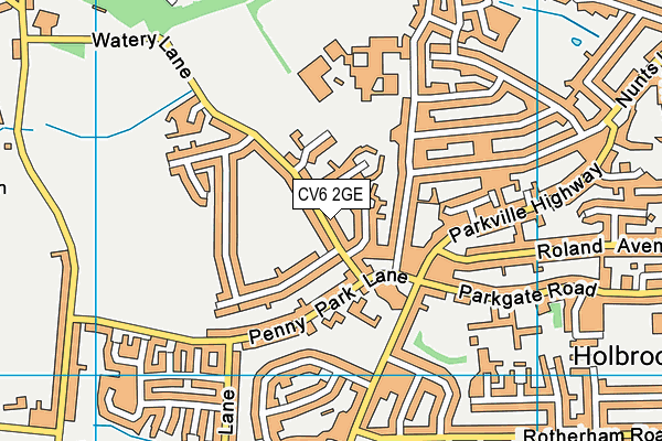 CV6 2GE map - OS VectorMap District (Ordnance Survey)