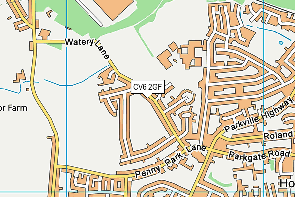 CV6 2GF map - OS VectorMap District (Ordnance Survey)