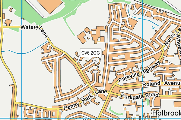 CV6 2GG map - OS VectorMap District (Ordnance Survey)