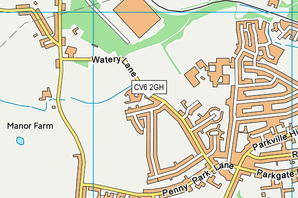 CV6 2GH map - OS VectorMap District (Ordnance Survey)