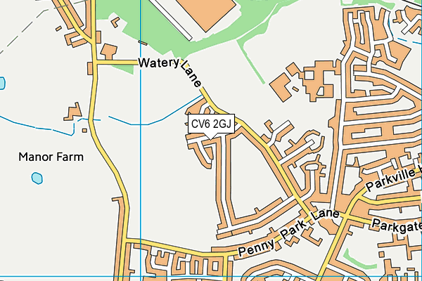 CV6 2GJ map - OS VectorMap District (Ordnance Survey)