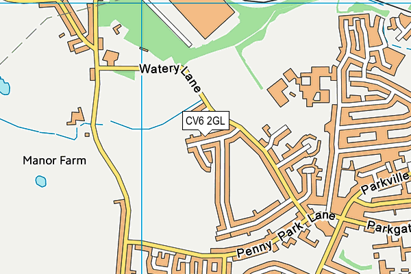 CV6 2GL map - OS VectorMap District (Ordnance Survey)