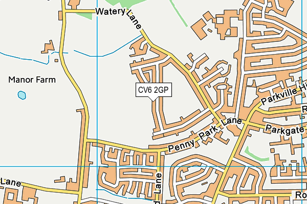 CV6 2GP map - OS VectorMap District (Ordnance Survey)