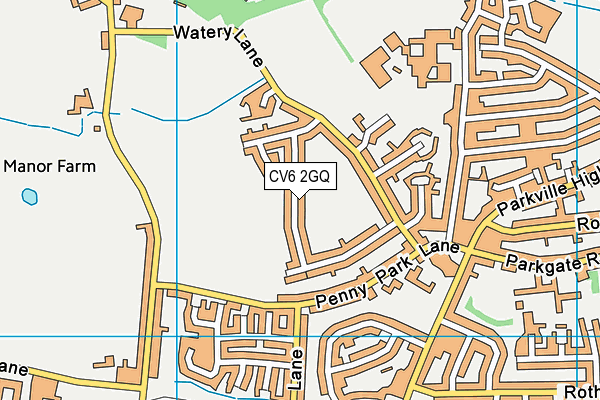 CV6 2GQ map - OS VectorMap District (Ordnance Survey)