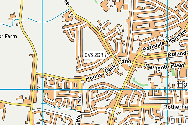 CV6 2GR map - OS VectorMap District (Ordnance Survey)