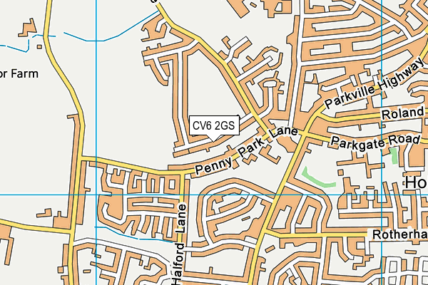 CV6 2GS map - OS VectorMap District (Ordnance Survey)