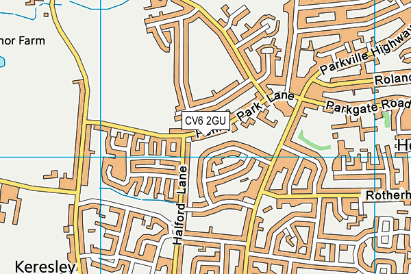 CV6 2GU map - OS VectorMap District (Ordnance Survey)
