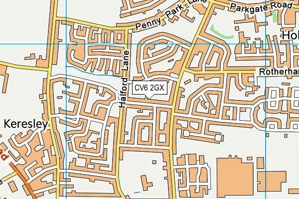 CV6 2GX map - OS VectorMap District (Ordnance Survey)