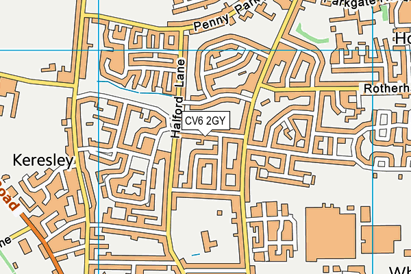 CV6 2GY map - OS VectorMap District (Ordnance Survey)