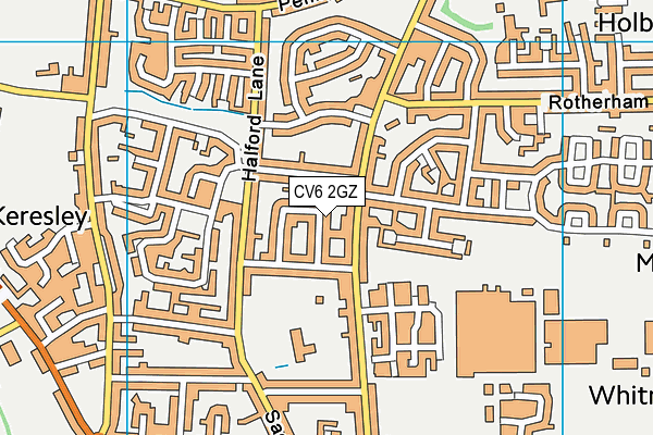 CV6 2GZ map - OS VectorMap District (Ordnance Survey)