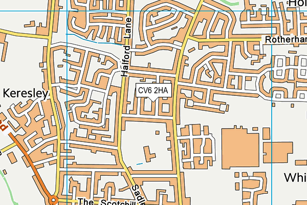 CV6 2HA map - OS VectorMap District (Ordnance Survey)